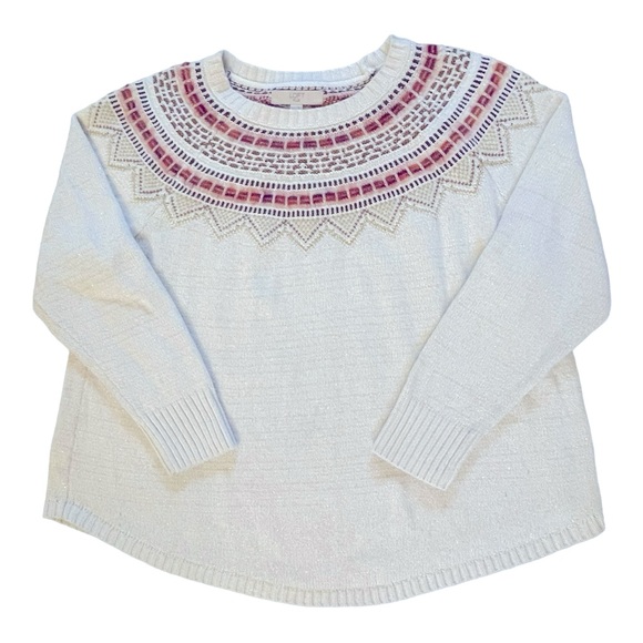 Loft Shimmer Fair Isle Shirttail Sweater - Picture 3 of 4